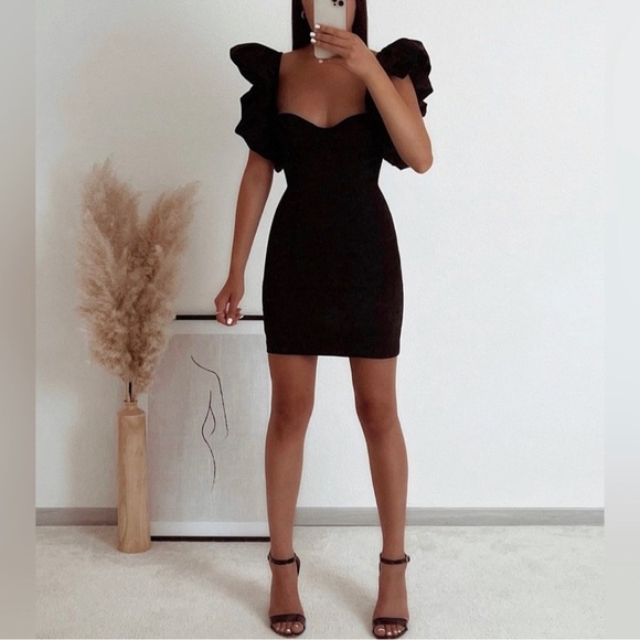 NWT Zara Ruffled Sleeve Mini Dress - Picture 15 of 17